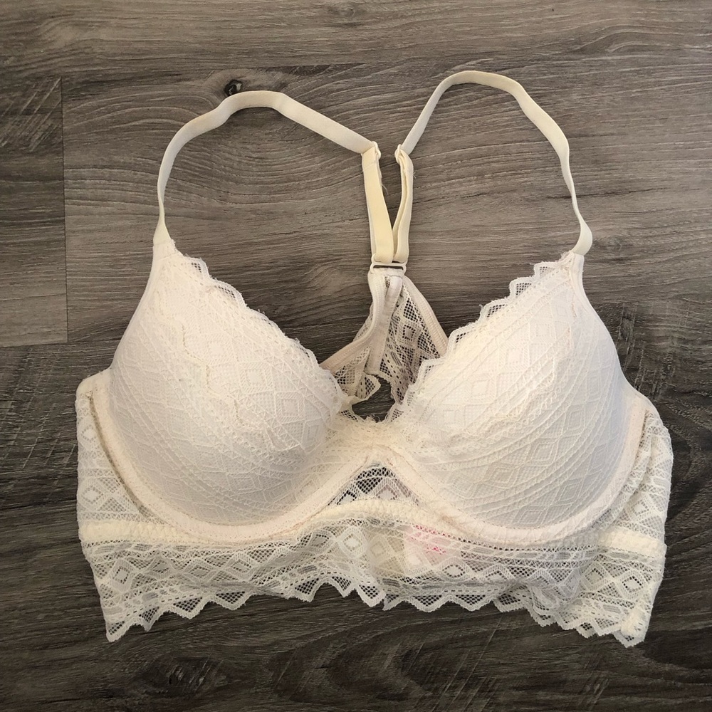 PINK White Bra